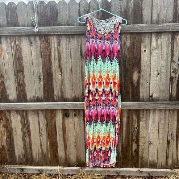 Rue21 dress sleeveless lace striped size large - Picture 1 of 10